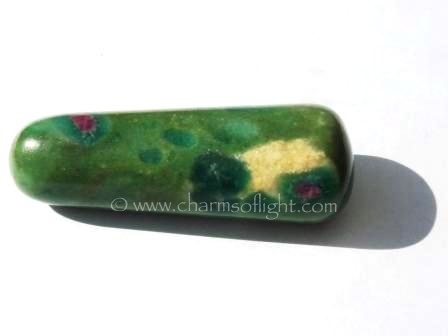 Polished Fuchsite showing Ruby inclusions.  Also known as Ruby Fuchsite